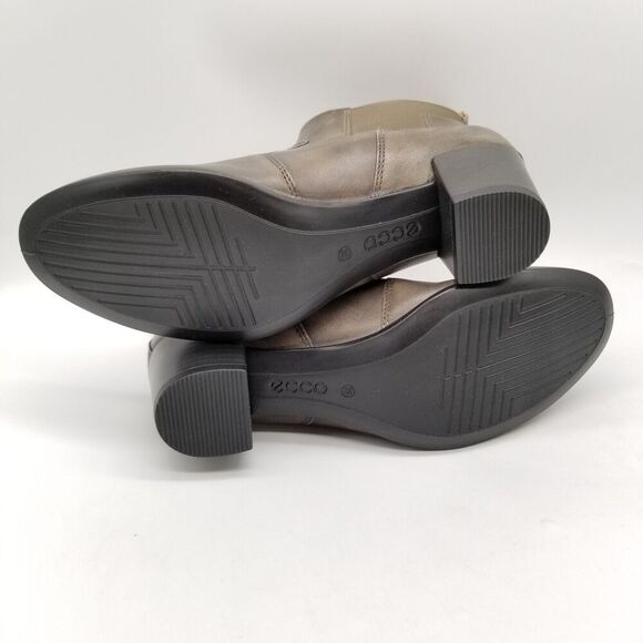 Ecco Women's Shape 35 Ankle Boots Sz 5.5 Brown Leather Block Heel Pull On - Picture 5 of 6